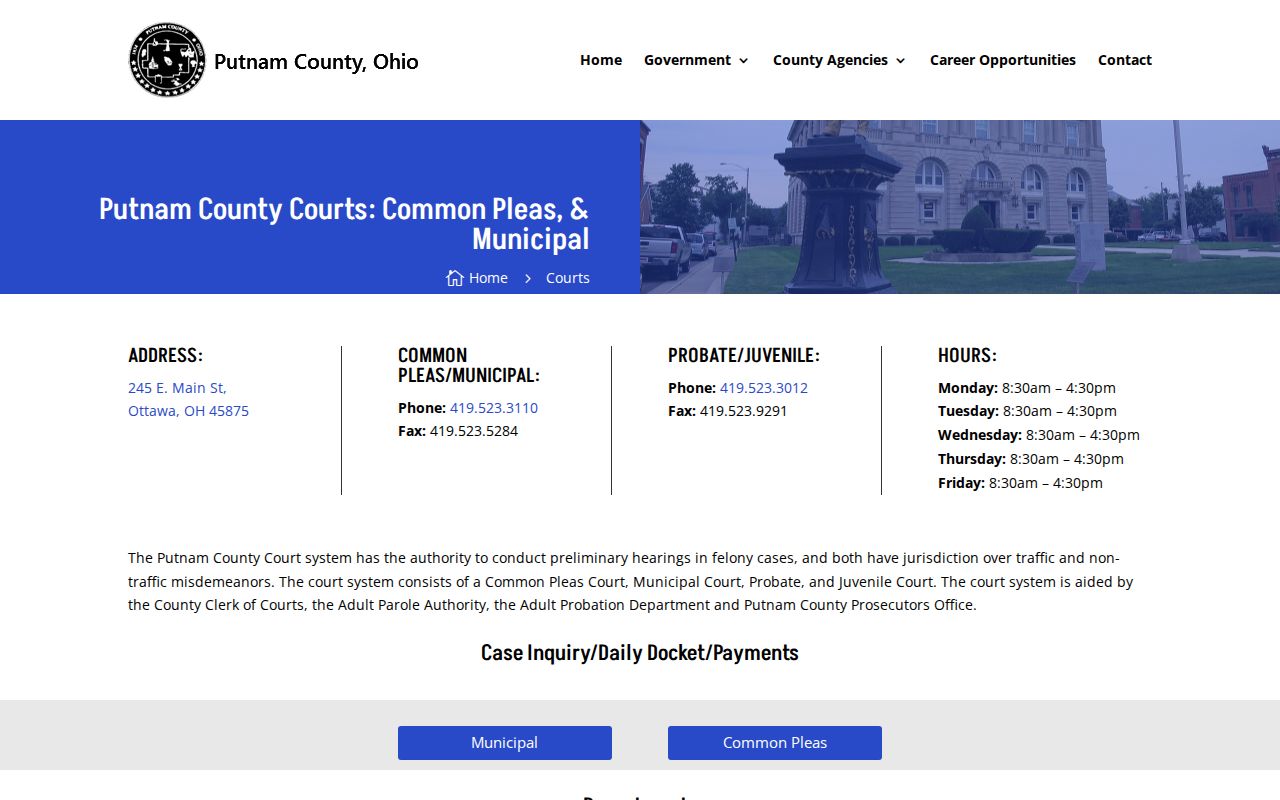 Putnam County court record access information