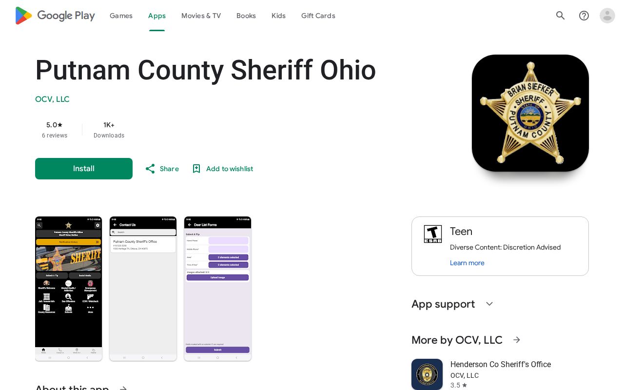 Putnam County Sheriff app for jail custody record access