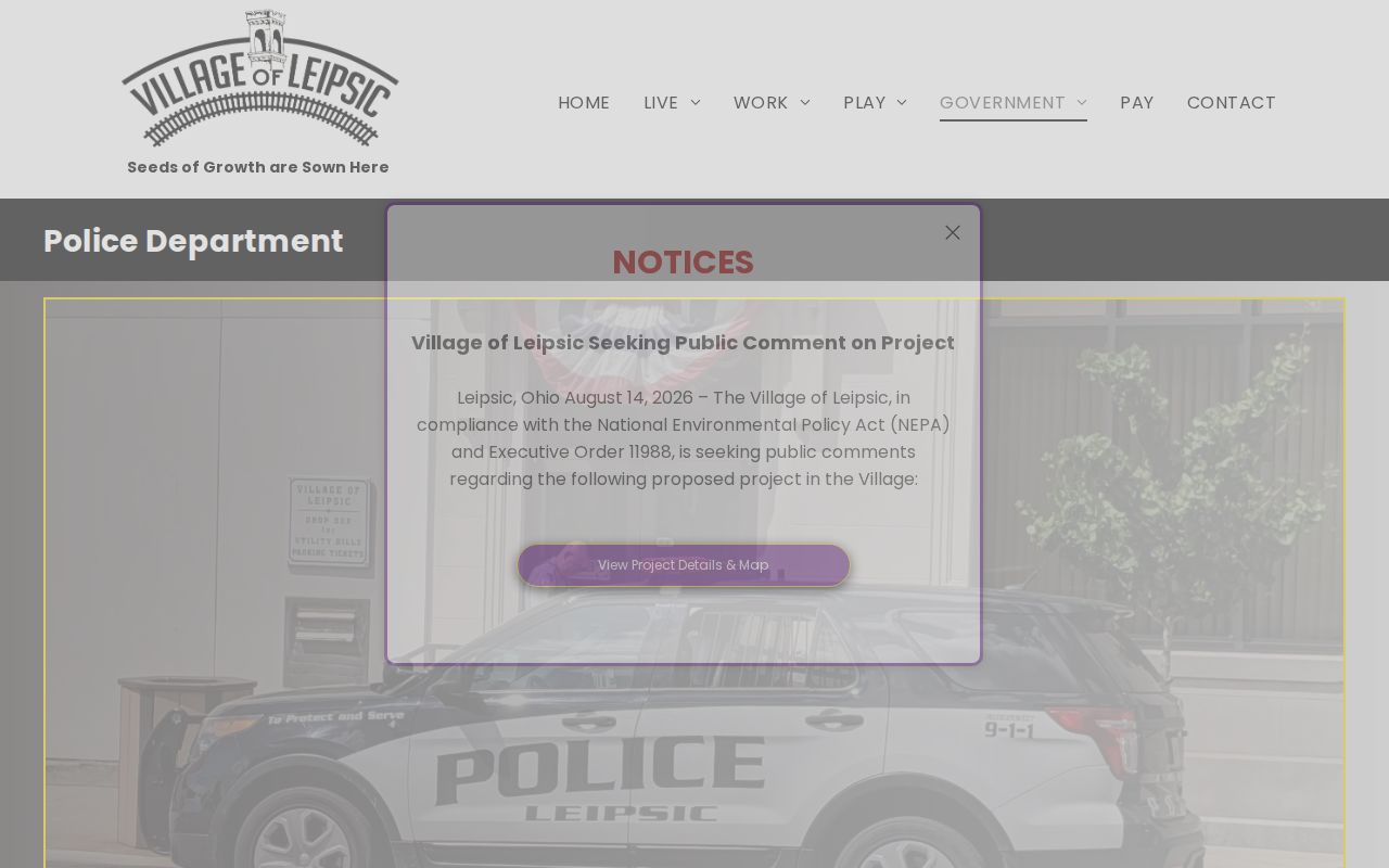 Putnam County Leipsic police arrest record contact information